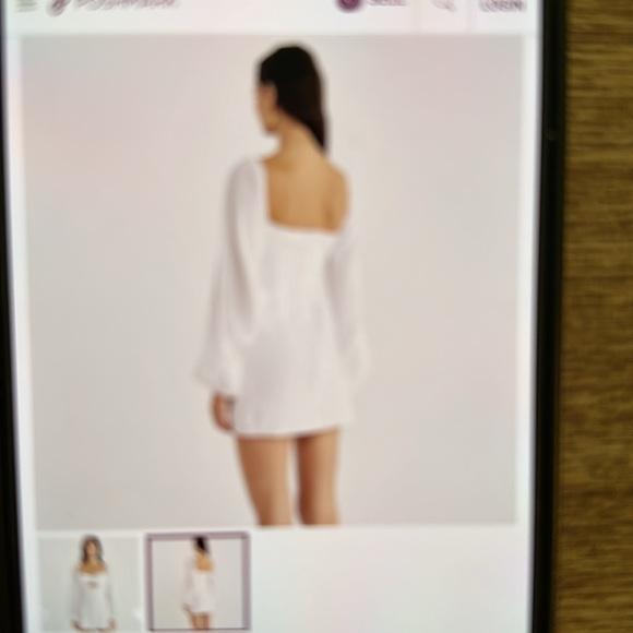 Brand: RUMER from Sak's Fifth Avenue white cotton mini. - Picture 2 of 8